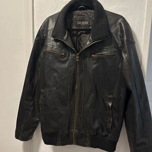 Men’s Guess faux leather bomber jacket